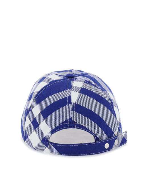 Cappello Baseball Con Motivo Tartan di Burberry in Blue da Uomo