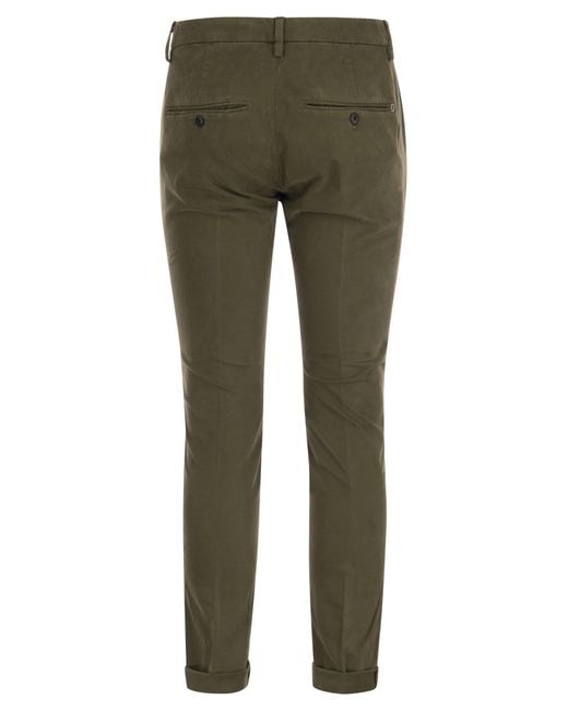 Dondup Green Gaubert Slim Fit Gabardine Trousers
