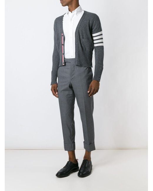 Thom Browne 4 Bar Cashmere Cardigan in Blue für Herren
