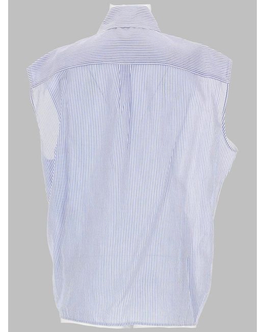 Mrz Blue Sleeveless Mini Shirt For