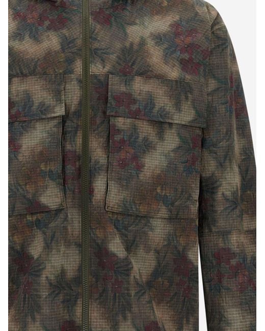 Herno Gray Tropical Pattern Ripstop Parka