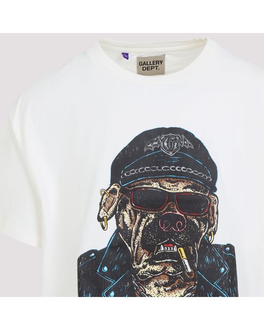 GALLERY DEPT. Blue Archival Cotton Oct Biker Dog T-Shirt