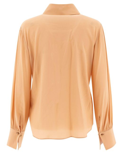 Chloé Orange Regular Fit Silk Button-Up Shirt