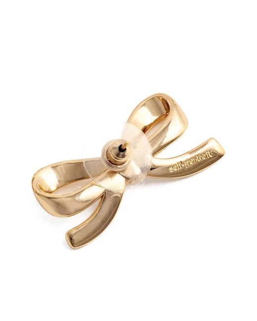 Self-Portrait Metallic Bow Earrings