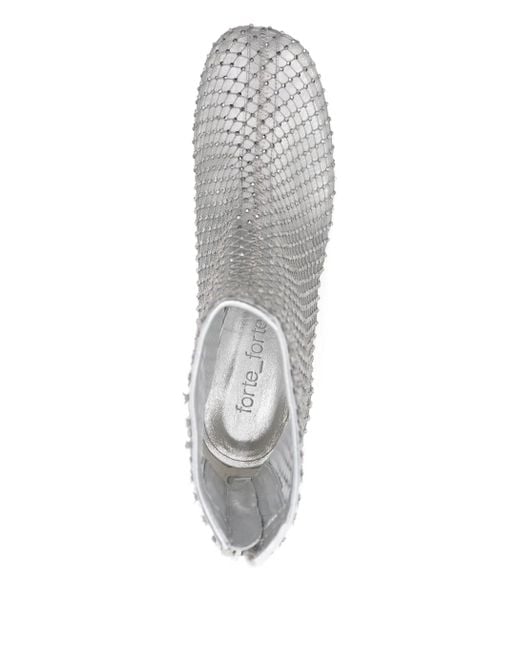 Forte Forte White # Stark, stark, stark # # Strass Mesh, Chic # # mit den Knöchelstiefeln #