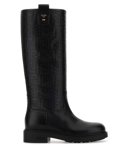 Fendi Black Filo Leather Boots