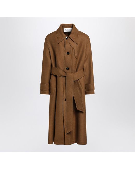 AMI Brown Hazelnut Wool Coat