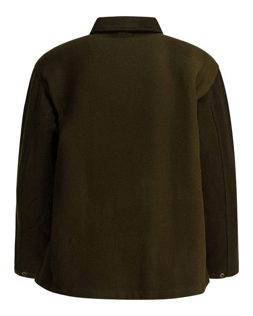 Needles Green Wool Overshirt Jacket for men