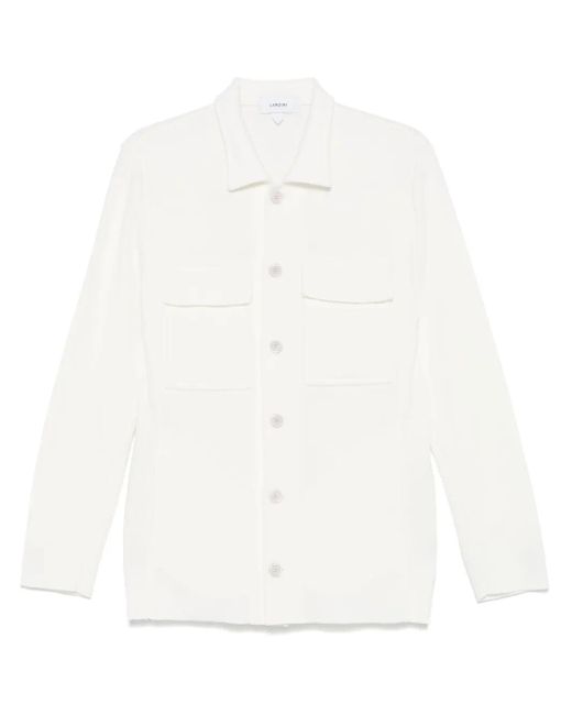 Lardini White Baumwollhemdjacke