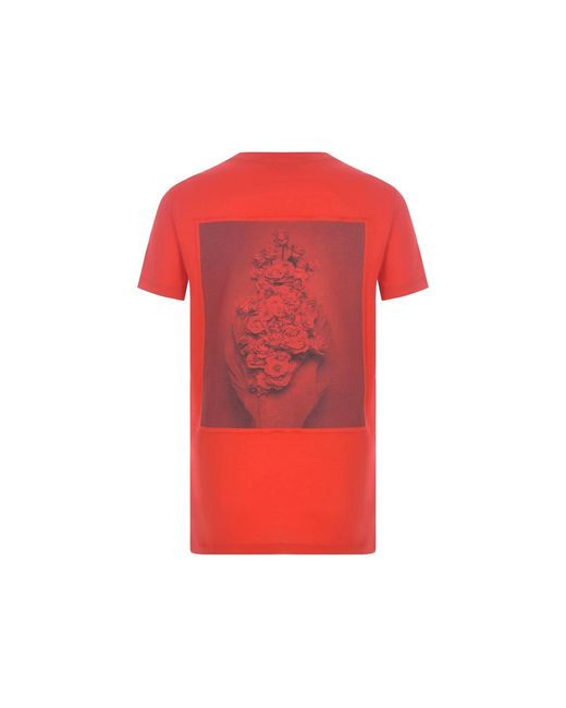 Max Mara Red Cotton Printed T-shirt