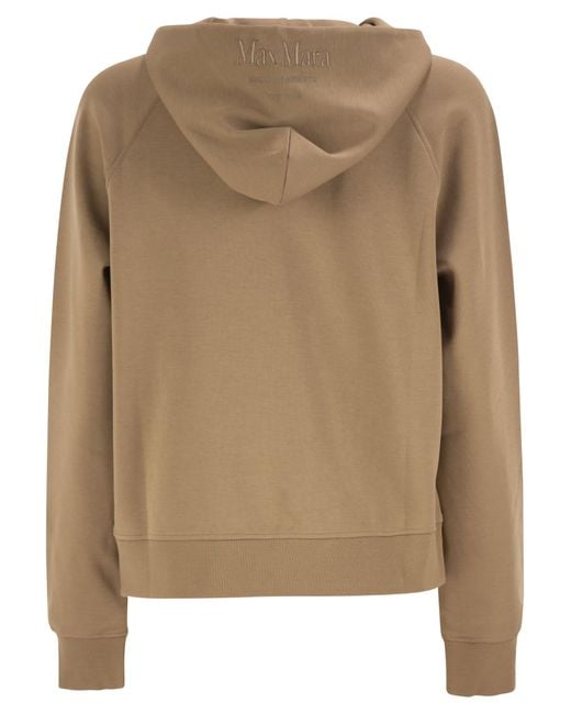 Max Mara Natural Smmmarea Hooded Zip Up Jersey Sweatshirt