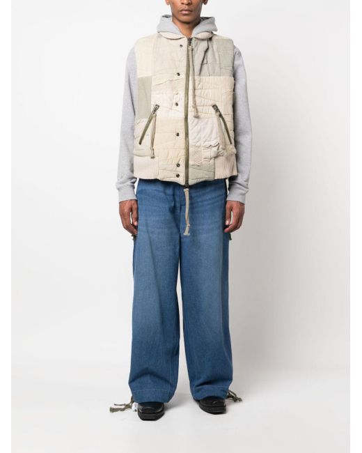 Greg Lauren Blue Wide Leg Denim Jeans for men