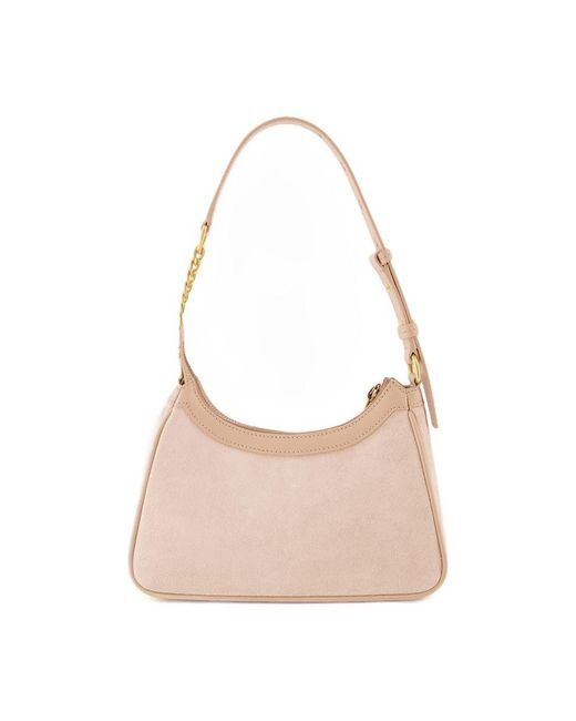 Balmain B Leger Schoudertas Leather Pink in het Natural