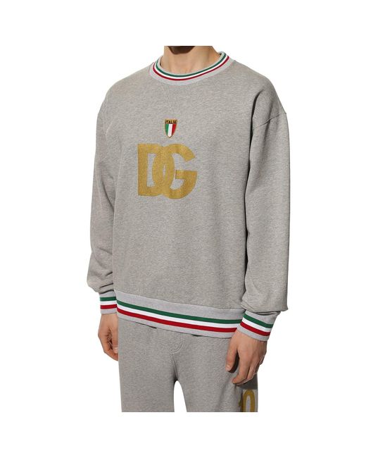 Dolce & Gabbana Gray Logo Sweatshirt for men