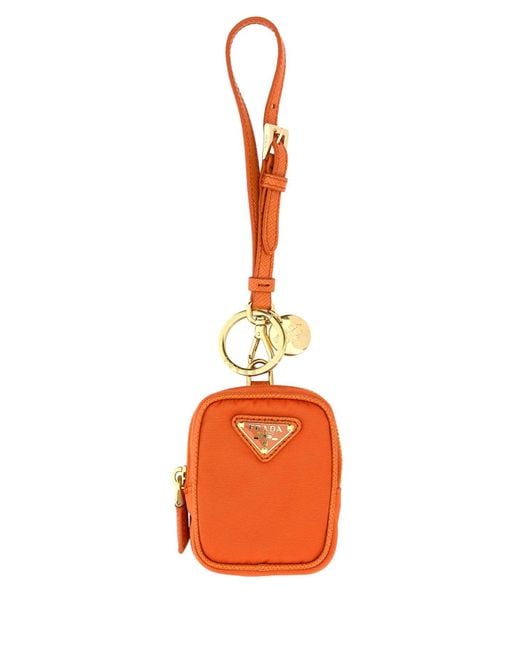 Prada Orange Re-Nylon Re-Edition 1978 Key Ring
