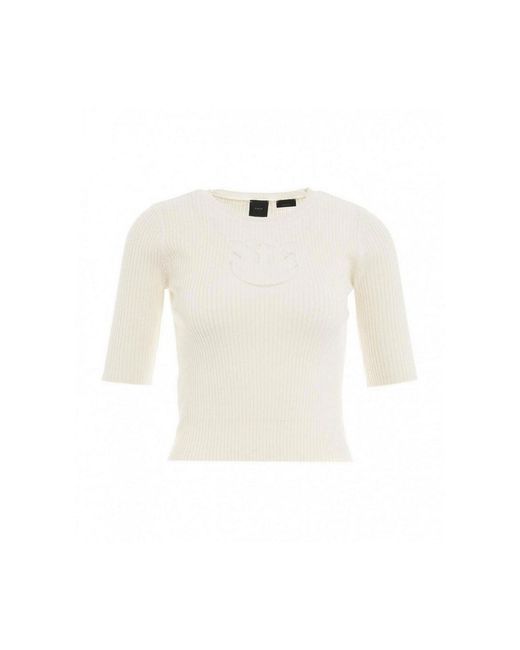 Pinko White Wool Sweater For