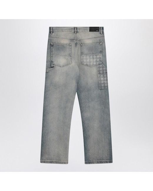 Amiri Gray Washed Jeans With Decorative Panel for men