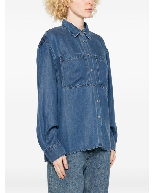 Seven7 Blue Denim Cotton Shirt