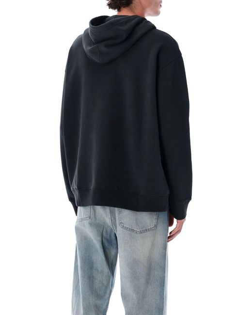 MM6 by Maison Margiela Blue Cotton Hoodie With Tonal Numeric Logo