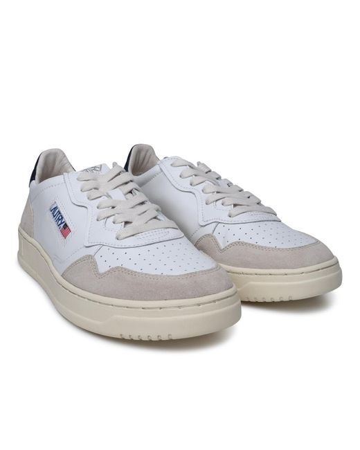Autry White Medialist Low Leather Sneakers for men
