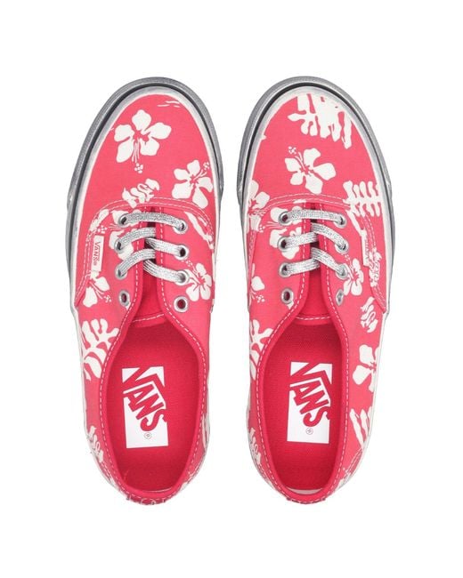 Baskets Corail+Blanc Vans en coloris Red