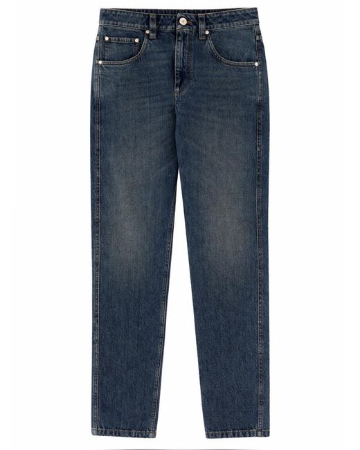 Brunello Cucinelli Blue Straight Mid Rise Jeans