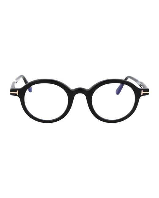 Tom Ford Black Round Optical Ft5664 B 001