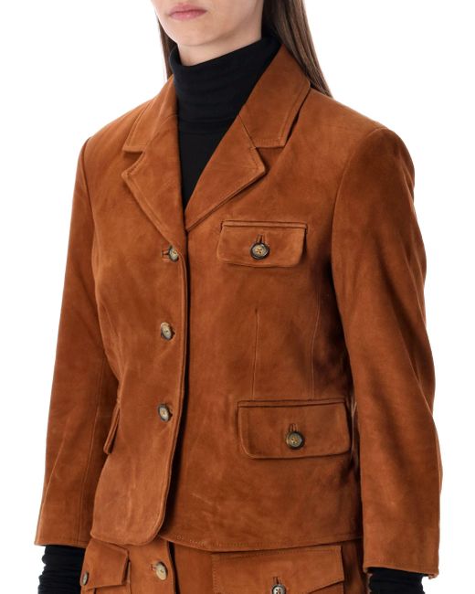THE GARMENT Brown Suede Fitted Jacket