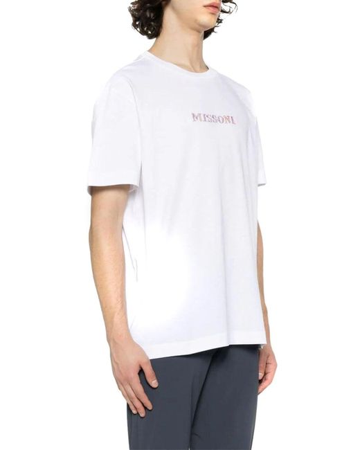 Missoni White Printed T-Shirt for men