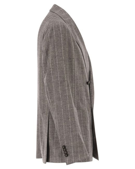 Tagliatore Gray Double-Breasted Jacket for men