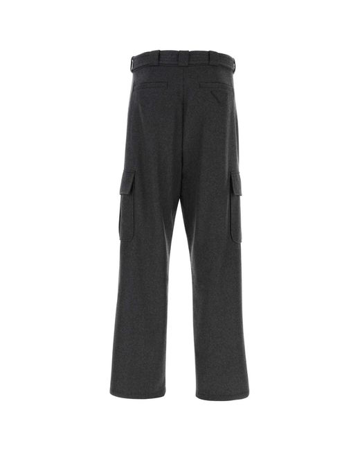 Prada Black Graphite Wool Cargo Pant for men