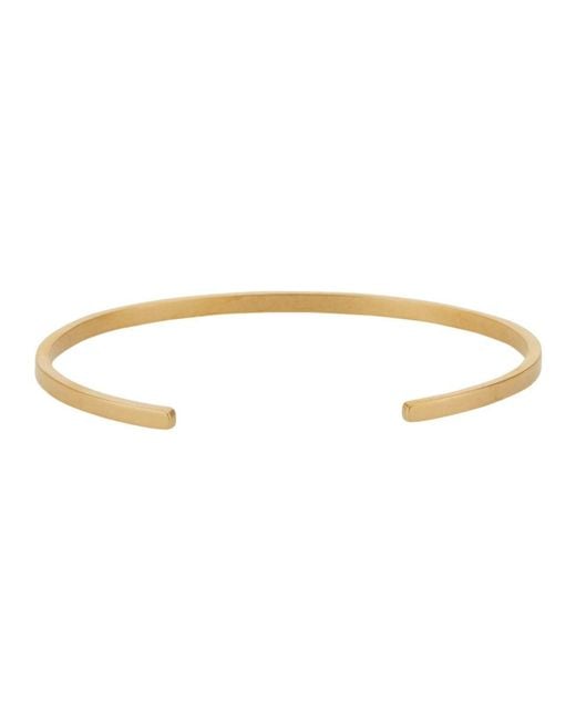 Maison Margiela Metallic Open Bracelet With Logo