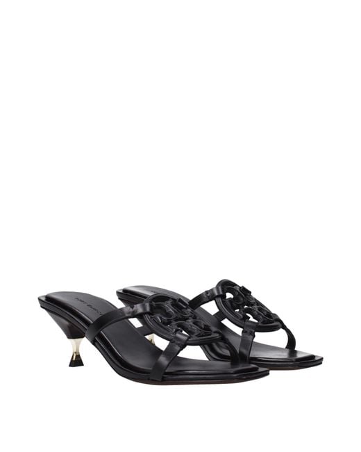 Tory Burch Black Leather Sandals