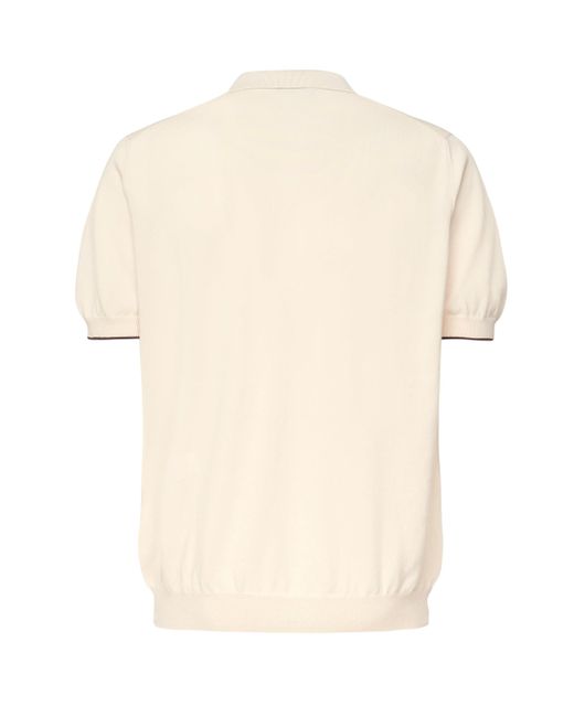Fay Beige Buttonless Polo in het Natural voor heren