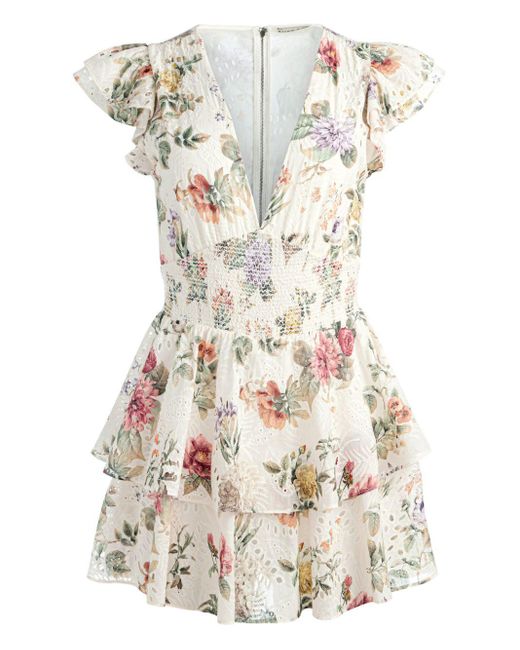 Alice + Olivia Alice + Olivia Kessie Cotton Jumpsuit in het White