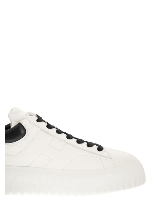 Hogan White H Stripes Sneakers for men
