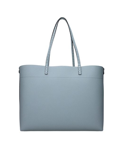 Fendi Blue Shoulder Bag Roll Light/ Leather