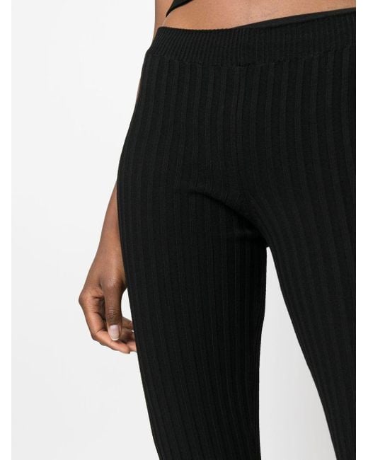 ANDREADAMO Ribgebreide Broek in het Black