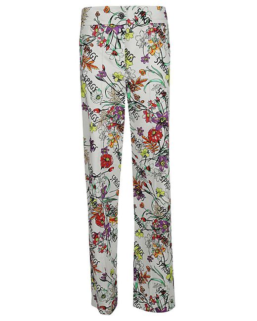 5 PROGRESS White Printed Cotton Trousers