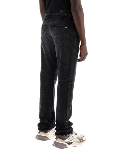 Jeans sueltos cortados rectos Amiri de hombre de color Black