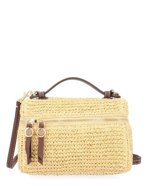 Tory Burch Metallic Raffia Crossbody Bag