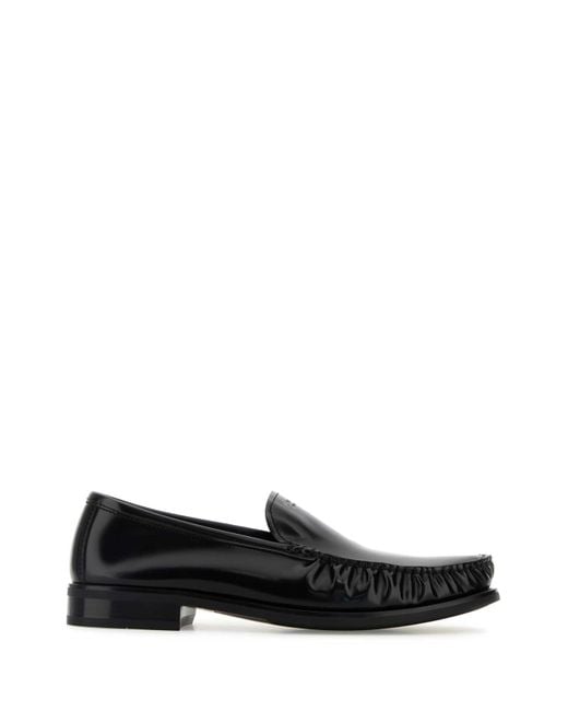 Prada Black Leather Loafers for men