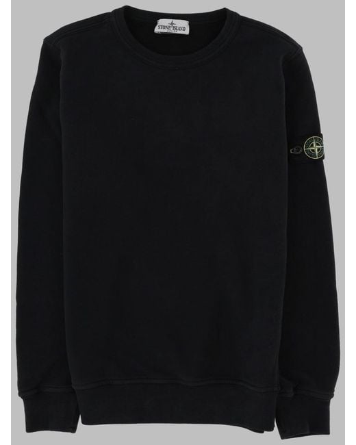 Stone Island Black Felpa Con Logo "Patch"