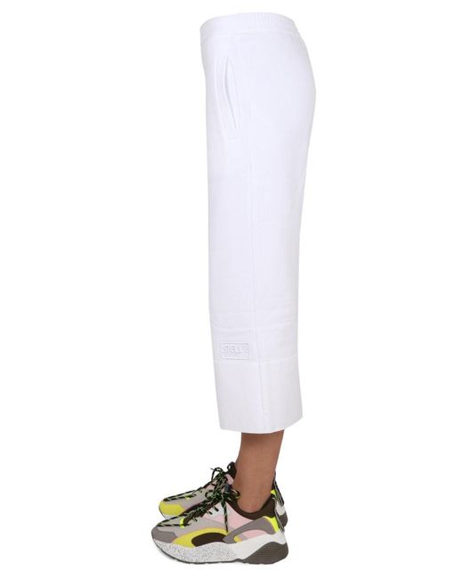Stella McCartney White Pantalone Con Ricamo Logo