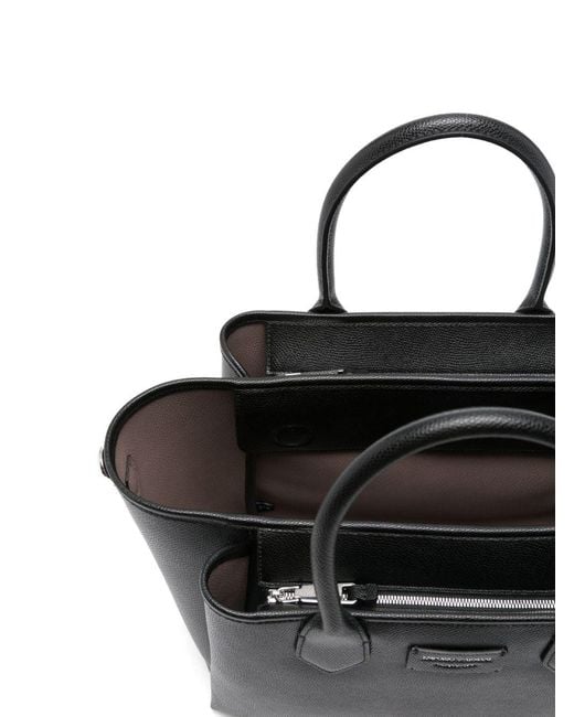 Emporio Armani Black 'Odette' Medium Tote