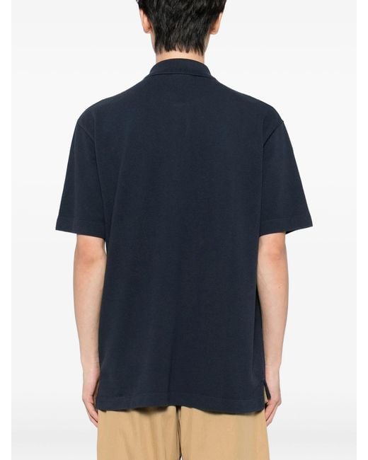 Maison Kitsuné Blue Embroidered Logo Polo Shirt