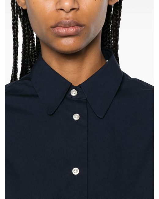 Officine Generale Popeline Blouse Van Biologisch Katoen in het Blue