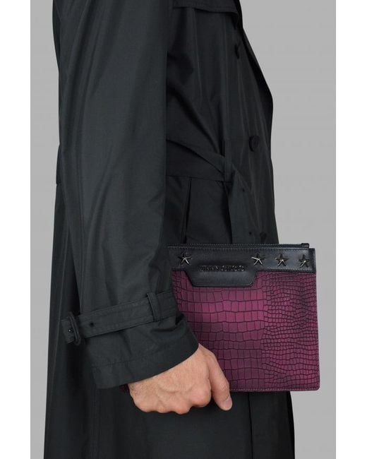 Jimmy Choo Purple Derek Clutch Bag