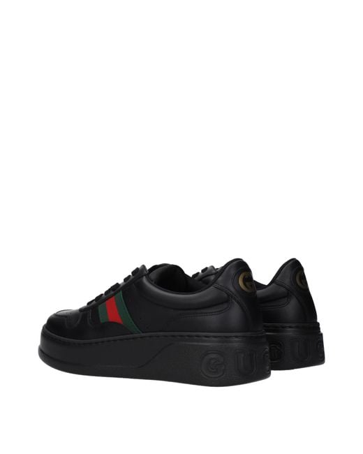Gucci Black Leather Sneakers for men
