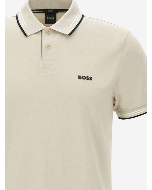 Boss Natural Stretch Cotton Polo Shirt With Logo for men